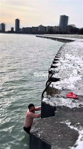 COLD PLUNGE | jumping into frozen water -7 🥶 #shorts #coldplunge