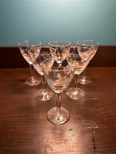 Etched Crystal, Tiny Cordial, Liqueur, Aperitif Glasses, Set of 6 - Etsy