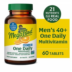 MegaFood Men's 40 Multivitamin - Vitamins B, D3, Zinc - Immune Support - 60 Servings
