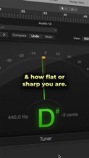 Using the built-in tuner in #logicpro #logicprox #logicprotips #musicproduction #mixing