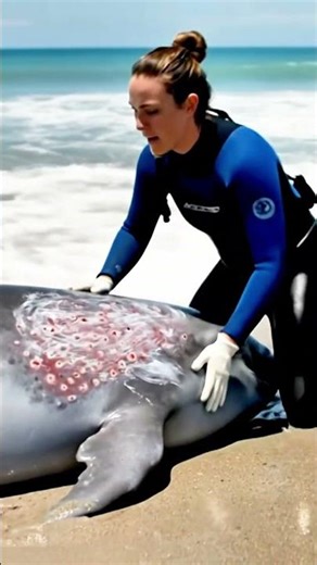 Kind Girl Heals Sick Dolphin With Gentle Care #Dolphin #Healing #Ocean #animals