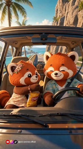 Cute Red Pandas Go on a Summer Road Trip 🐾🌴 | Poco & Loco Animation