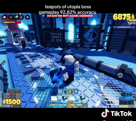 Teapots of Utopia boss gameplay accuracy 92.82% - The Battle Bricks Roblox