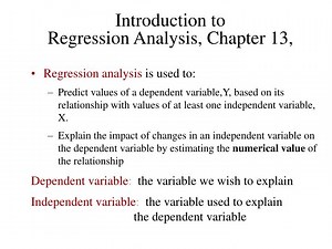 Introduction to Regression Analysis, Chapter 13, - SlideServe
