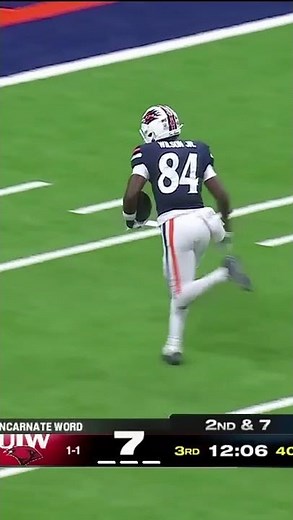 Aj Wilson with a 77-yard touchdown catch from Richard Torres vs. Uiw