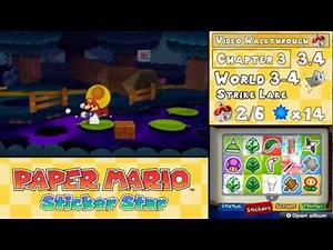 Paper Mario: Sticker Star Walkthrough 3.4 (World 3-4) Strike Lake