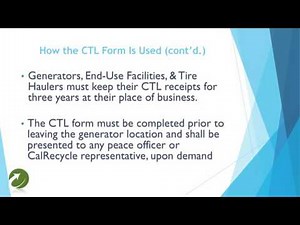 CalRecycle's Comprehensive Trip Log (CTL) Form Explanation Video