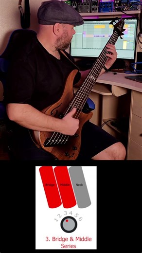 Dingwall ABII / FDV pickups / 6 Way Rotary Pickup Selector / Toggles in Series/ Slapping