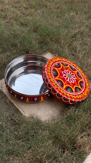 Bhavini Tak on Instagram: "Plain —> Hand-painted—>WOW🌸 Decorated tiffin boxes DM for order #customized #viral #insta #trendingreelsvideo"