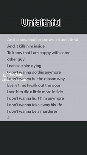 Rihanna Unfaithful Song Lyrics