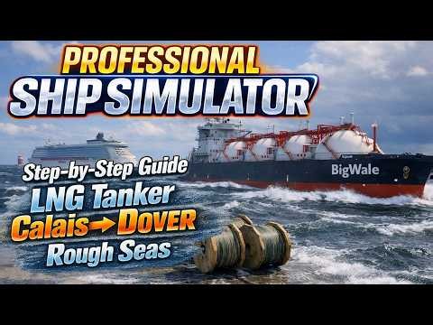 Professional Ship Simulator LNG Tanker Operations Step by Step Calais to Dover Rough Seas