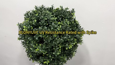 Artificial Boxwood Ball Bush 27" Tree UV Resistance Rated with Spike. Easy to Push in The Ground.Plant Looks Great in a Planter Anywhere. Indoor/Outdoor Decor 2 Pack