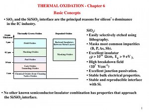 THERMAL OXIDATION - Chapter 6 - SlideServe