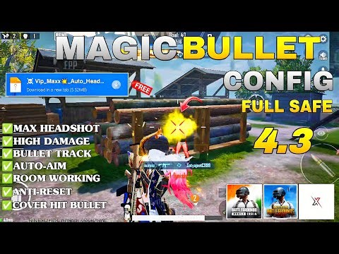 BGMI 4.3🔥MAGIC BULLET TRACKING AUTOHEADSHOT CONFIG FILE |HIGH DAMAGE AIMBOT CONFIG BGMI4.3