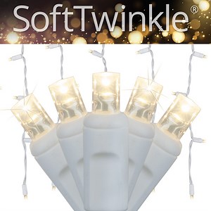 5mm Warm White SoftTwinkle LED Icicle Lights - Christmas Lights, Etc