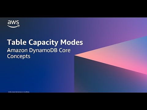 Table Capacity Modes - Amazon DynamoDB Core Concepts | Amazon Web Services