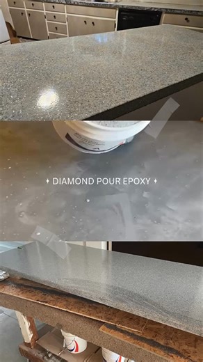 Your countertops don’t need replacing—just upgrading. Diamond Pour turns worn surfaces into sleek, modern finishes with an easy DIY pour anyone can handle. Learn more about the one-step epoxy changing the game. Protected by U.S. Patent Publication 2025/0361411 A1 #DIYCountertops #EpoxyCountertops #HomeUpgrade #CountertopMakeover #DiamondPour | Resins Plus