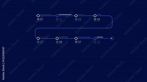Business infographic element - animated snake timeline diagram