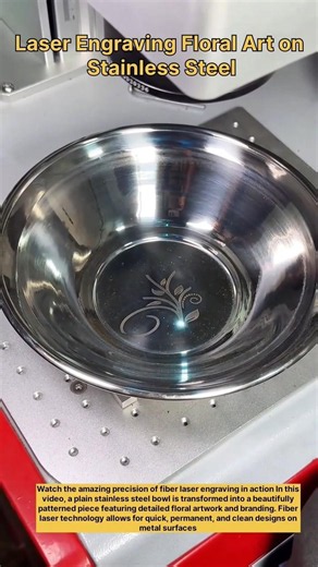 Laser Engraving Floral Art on Stainless Steel!