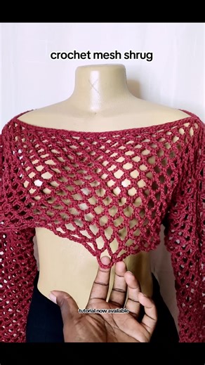 crochet mesh shrug tutorial now available on my YouTube channel #crochet #ascarcrochets #crochetshrug #shrug #meshshrug