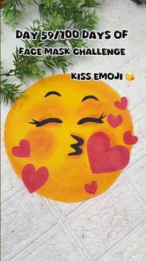 Day 59❤️ DIY Kiss Emoji Face Mask | how to make kiss emoji #viral #diy #trending #craft #facemask