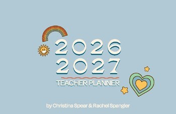 2026–2027 Editable Teacher Planner | Hippie Theme | Lesson, Grade, Attendance