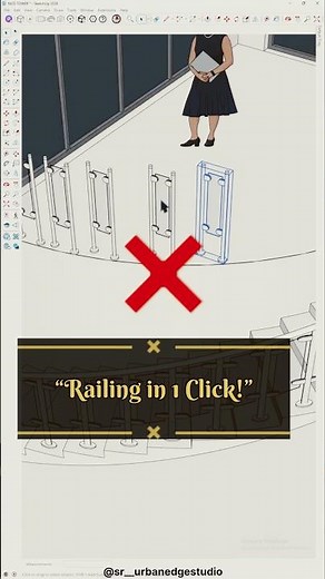 SketchUp Copy Along Curve 🔥 | Railing in Seconds!