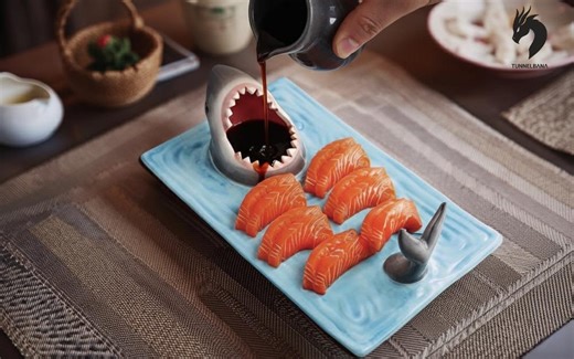Shark-shaped Sushi Plate – Creative Tray for Sushi, Cheese, and Snacks – Original and Decorative Ceramic Gift – Playful Plate - Etsy