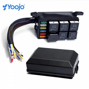 [Hot Item] 12V 40A 6 Way Fuse and Relay Box Waterproof Wired Car Fuse Box Relay with 6 X 4 Pin Relay and 5A -30A Blade Fuses