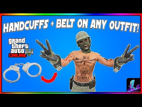 How To Get HANDCUFFS & BELT On ANY Outfit In GTA 5 Online After Patch 1.58! (Rare IAA Gun Belt)