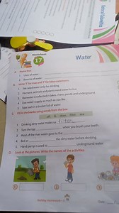 Worksheet 17: WaterA. Name four.Uses of water:Sources of wa... | Filo