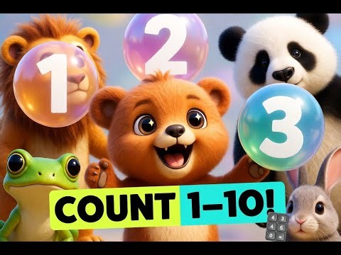 🎶 Learn Numbers Fast! 🔢🦊 | Counting 1–10 with Cute Animals 🎶