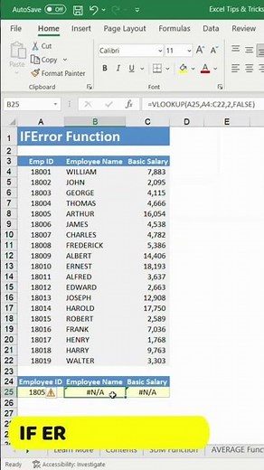 How to Use IF Error Function into Your Data base in Microsoft Excel?