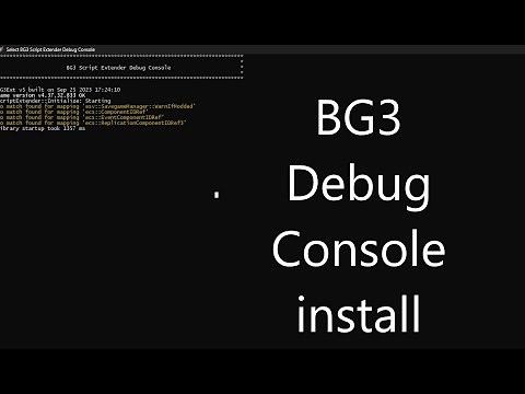 How To Install Bg3 Debug Console