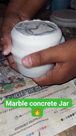 DIY Marble Concrete Jar! 🖤 Stunning Two-Tone Effect for Candle Making | Easy Home Decor Craft