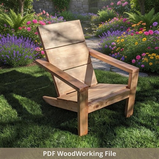 Adirondack Chair Plans – DIY Outdoor Wooden Chair (PDF Download) - Etsy