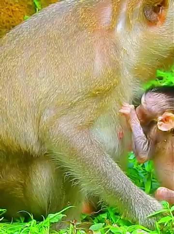 4.7K views · 134 reactions | Old Wild Mother Monkey Really Fall In Love To Adorable Newborn | Monkey TV | Facebook