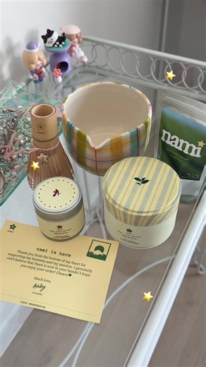 @Nami Matcha ‘s kana first harvest matcha blend is out now!!! use code KAITLYN15 at checkout💛💛🍅 #namimatcha #prunboxing #matcha #matchaset #pinterest @aaashleyk