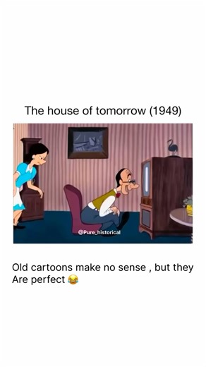 Pure historical on Instagram: "The House of Tomorrow, released in 1949, is a Tex Avery cartoon that parodies futuristic technology with outrageous gags. It showcases a home filled with bizarre inventions like self-serving appliances, exploding pressure cookers, and even a TV tailored to every family member. The short remains a clever satire of mid-century optimism. . . . #EngageAndlnspire #feed #Interactivecontenfigtrends #ConnectToConvert #EngagementElevation #areach #explor #feed #igtrends #Co