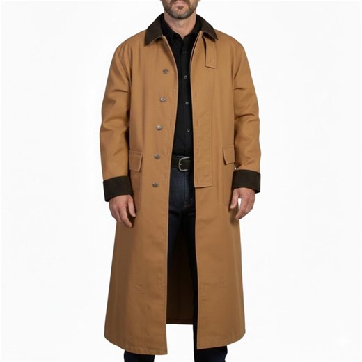 Men's Western Duster Brown Coat - Classic Cowboy Cotton Trench Coat - Horse Riding Costume Hunters Long Coat - Etsy