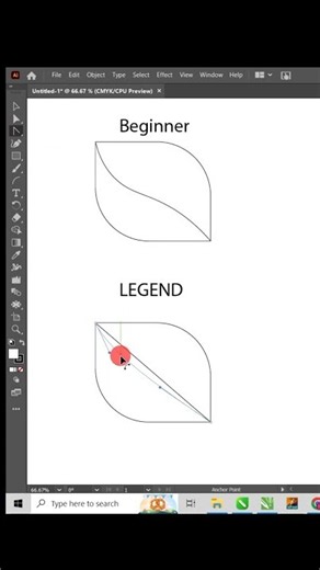 Adobe Illustrator Pen Tool & Anchor Point Tool Tutorial | Curved Shape Design #shorts #illustrator
