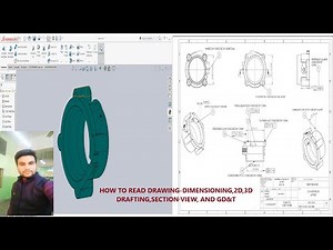 How to read mechanical engineering drawing!!How to understand drawing!!Dimensioning!!Section view