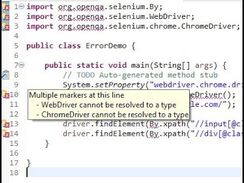 How to solve "Webdriver cannot be resolved to a type" Error in Selenium?