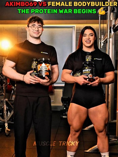 Akimbo69 vs Female Bodybuilder | The Protein War Begins! 💪🔥#strength #armwrestling #motivation