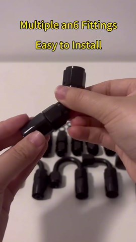 6AN Fuel Line Kit 20FT, 3/8 Braided Fuel Line, Transmission Cooler Lines, CPE Nylon Braided Stainless Steel, Oil Gas Diesel Line Hose with 12 PCS Swivel Hose End Fitting Adapter Kit Black