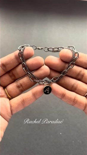 🤩என்னோட பிரதர் கருப்பு நிறம் ரொம்ப பிடிக்கும் 🤩 // Black Chain With Alphabet Letter Bracelet//
