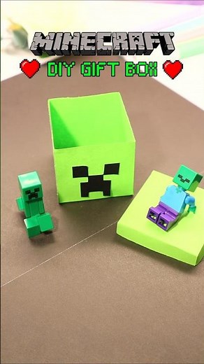 DIY Minecraft Creeper Gift Box 🟩 Easy Paper Box / Paper Craft Idea #shorts #diy