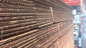 New Industrial Corrugated Cardboard Sheets and Boxes in Stock - Essential Packaging and Shipping Supplies, Retail, and Freight Industries | Ready for Bulk Purchase at Warehouse or Distribution Center