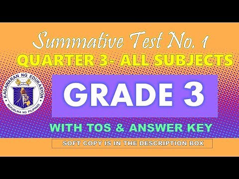 GRADE 3 Q3 SUMMATIVE TEST NO.1 - WITH TOS & ANSWER KEY
