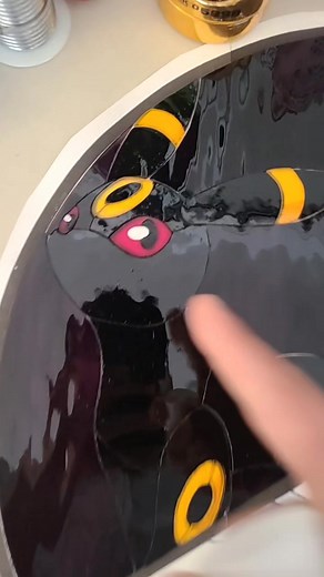 little progress update on my eeveelution commission. #eeveelution #umbreon #leafeon #glaceon #stainedglass #stainedglasspokemon #pokémon #pokemoncommunity #pokemongo #supportsmallbiz #glasspaint #stainedglassart #arttok #likeandshare #likeandcomment❤️ #artistsoftiktok #fyp #BigComfy